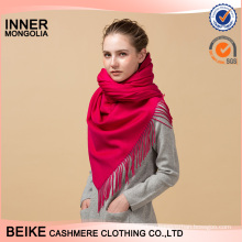 Красный сплошной цвет трикотажные кашемир шарф Непал